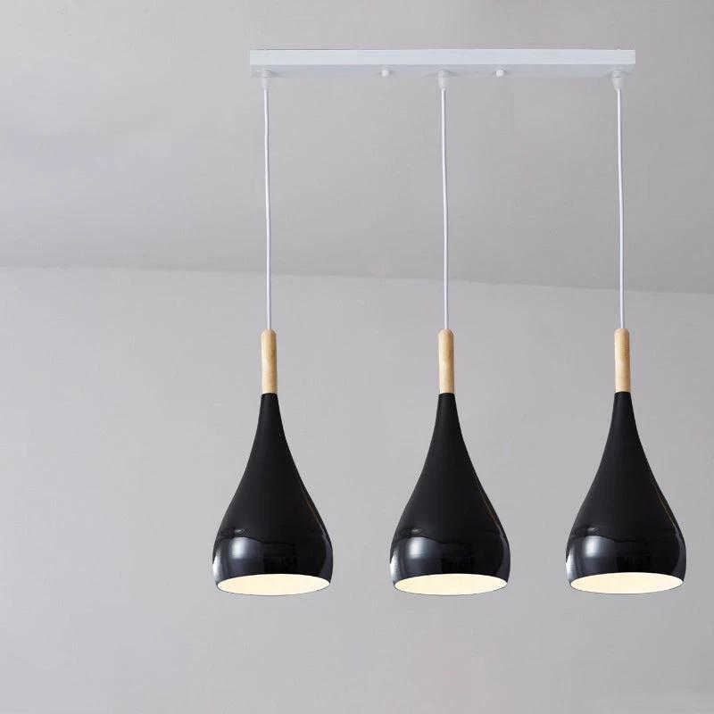 Nordic Iron Wood Aluminum Pumpkin Water Drop 1-Light Pendant Light for Dining Room by BowLift