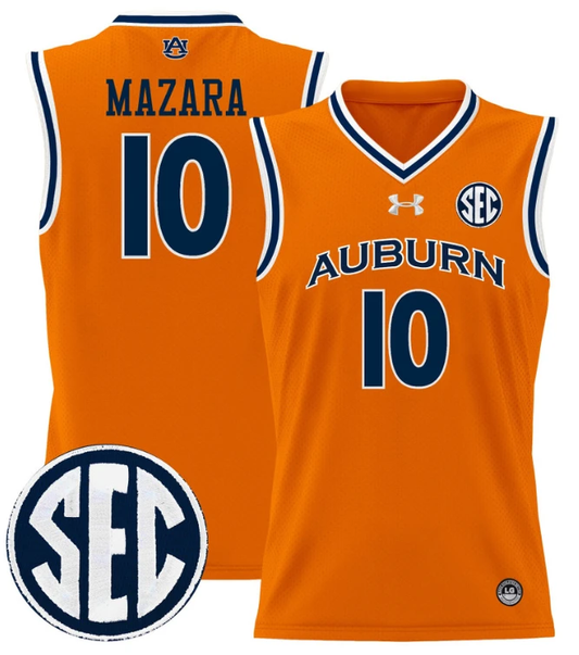 Baker Mazara Jersey #10 Auburn Tigers 2024 Lightweight Basketball Orange by My store basketball