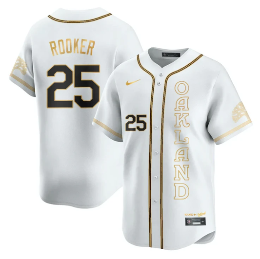 Brent Rooker Jersey #25 Oakland Athletics City Connect Concept Stitched White Gold by My Store