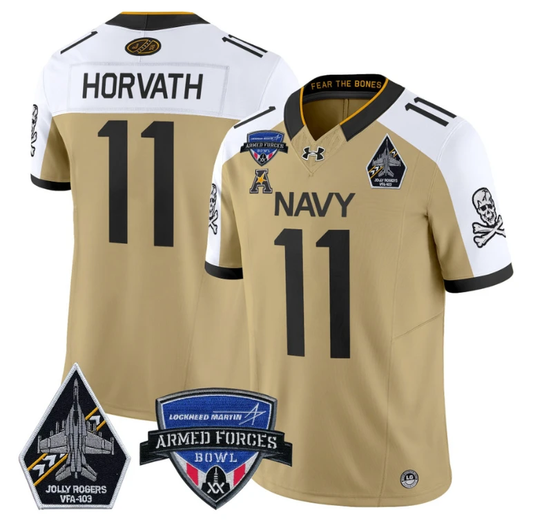 Blake Horvath Jersey #11 Navy Midshipmen 2025 Armed Forces Bowl Navy Alternate by My Store