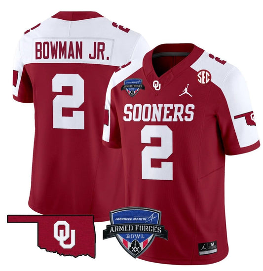 Billy Bowman Jr Jersey #2 Oklahoma Sooners 2025 Armed Forces Bowl Patch Alternate by My Store