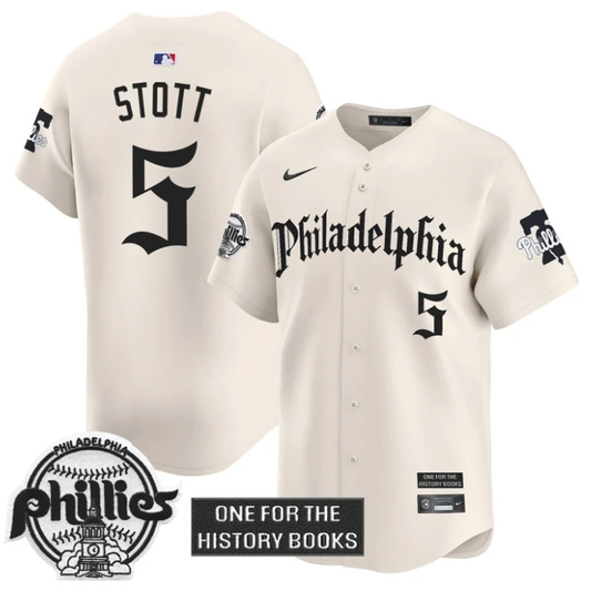Bryson Stott Jersey #5 Phillies Retro Newspaper Edition Vapor Premier Limited Stitched Cream by My Store