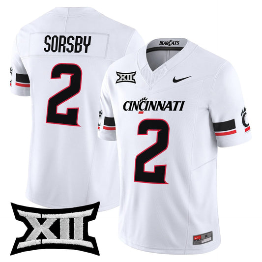 Brendan Sorsby Jersey #2 Cincinnati Bearcats 2025 Vapor Limited Stitched White by My Store