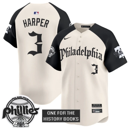 Bryce Harper Jersey #3 Phillies Retro Newspaper Edition Vapor Premier Limited Stitched Alternate by My Store