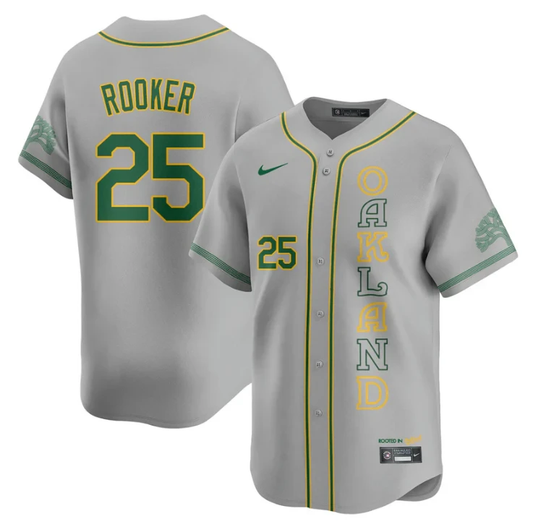 Brent Rooker Jersey #25 Oakland Athletics City Connect Concept Stitched Gray by My Store