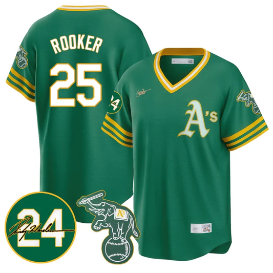 Brent Rooker Jersey #25 Oakland Athletics 2025 Rickey Henderson Memorial Stitched Throwback by My Store
