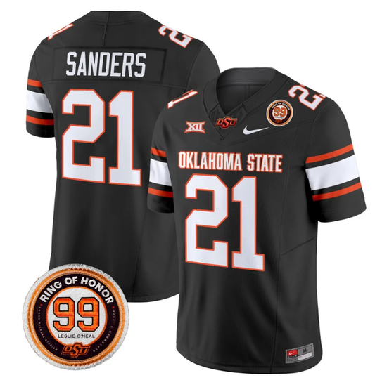 Barry Sanders Jersey #21 Oklahoma State Cowboys Leslie O'neal Patch Vapor Limited College Football Stitched Black by My Store