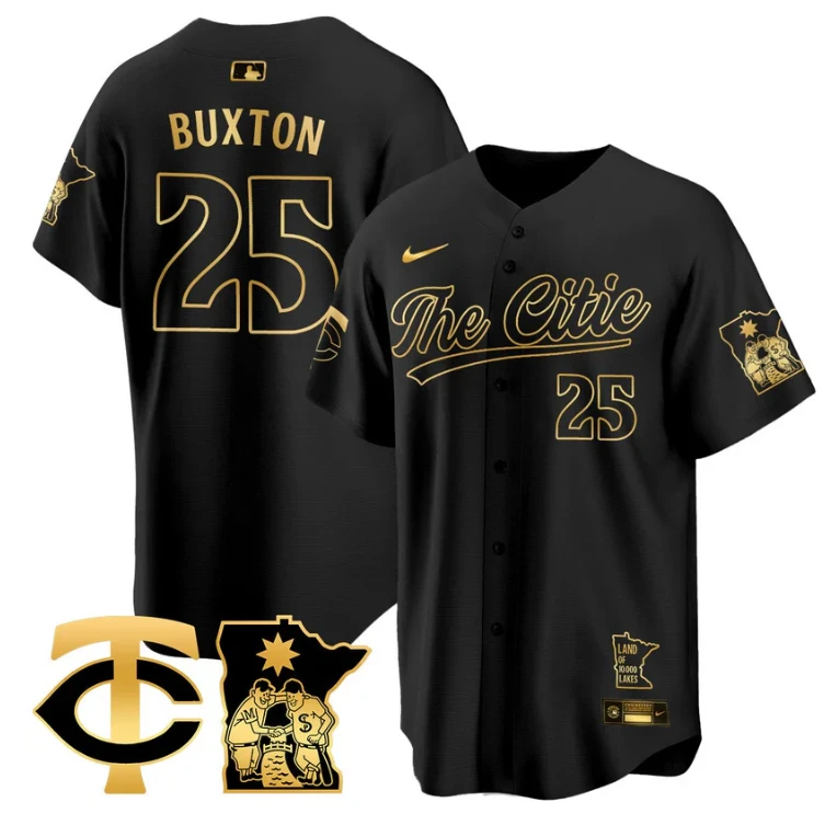 Byron Buxton Jersey #25 Minnesota Twins 2025 City Connect Concept Stitched Black Gold by My Store