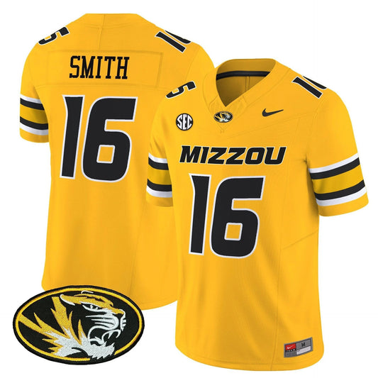 Brad Smith Jersey #16 Missouri Tigers 2025 Vapor Limited Stitched Gold by My Store