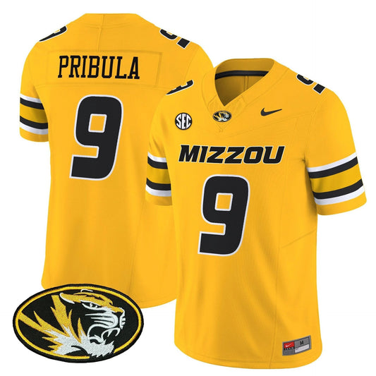 Beau Pribula Jersey #9 Missouri Tigers 2025 Vapor Limited Stitched Gold by My Store