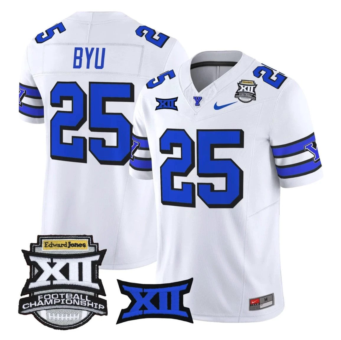 BYU Jersey #25 BYU Cougars 2025 Big 12 Championship Vapor Stitched 1996 Throwback by NCAA Football Jersey