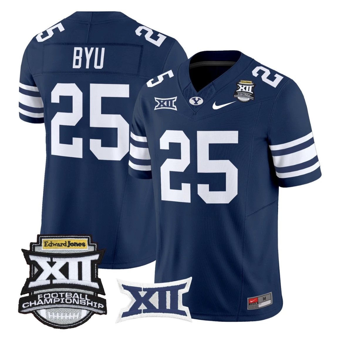 BYU Jersey #25 BYU Cougars 2025 Big 12 Championship Vapor Stitched by My Store NCAA Football Jerseys