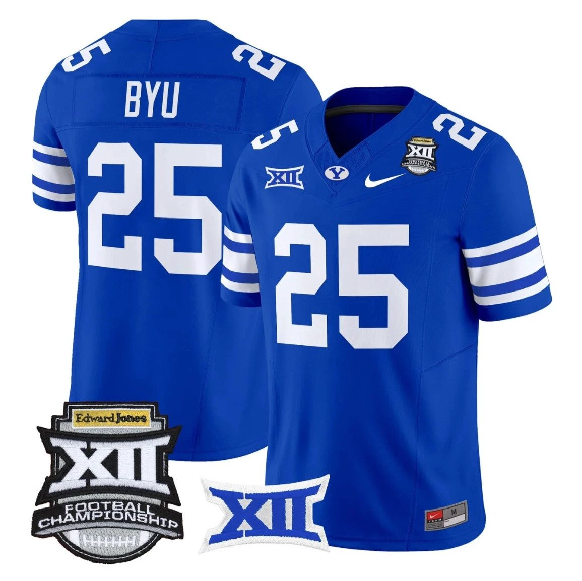 BYU Jersey #25 BYU Cougars 2025 Big 12 Championship Vapor Stitched by My Store NCAA Football Jerseys