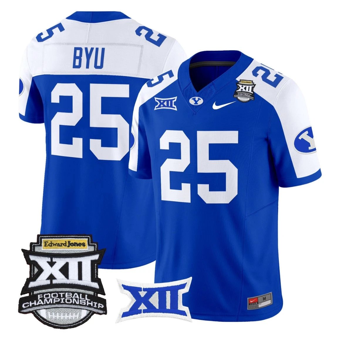 BYU Jersey #25 BYU Cougars 2025 Big 12 Championship Vapor Stitched by My Store NCAA Football Jerseys