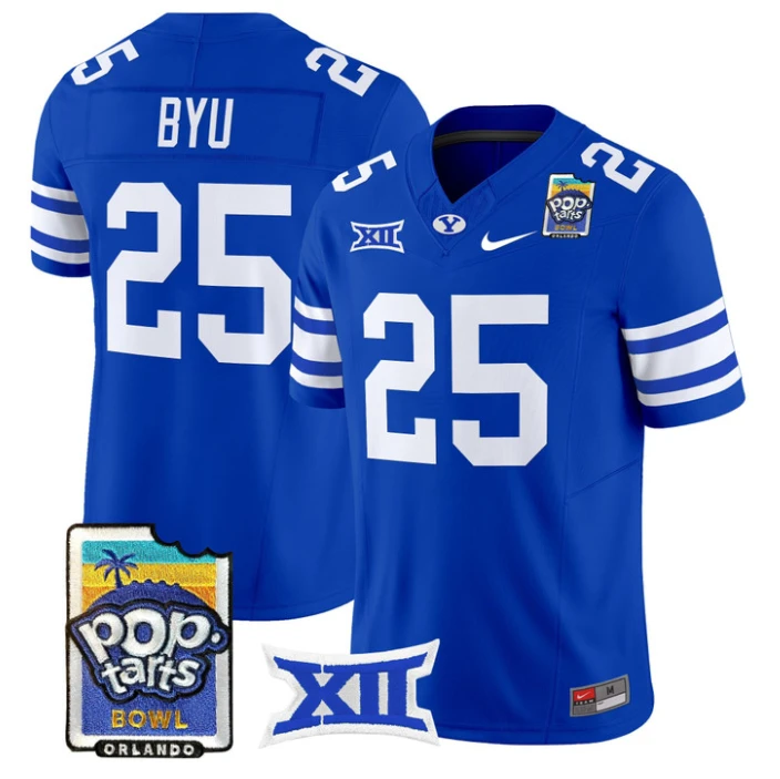 BYU Jersey #25 BYU Cougars 2025 Pop-Tarts Patch Vapor Limited Stitched by My Store NCAA Football Jerseys