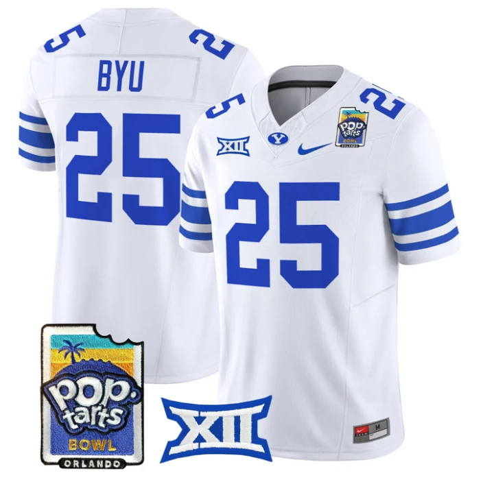 BYU Jersey #25 BYU Cougars 2025 Pop-Tarts Patch Vapor Limited Stitched by My Store NCAA Football Jerseys