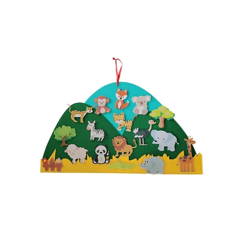 FeltFun | Educational fun - Montessori Animal Felt Playboard for Toddlers by BowLift