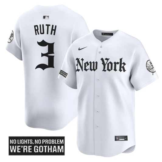 Babe Ruth Jersey #3 New York Yankees Gothic Legacy Edition Vapor Premier Stitched White by My Store