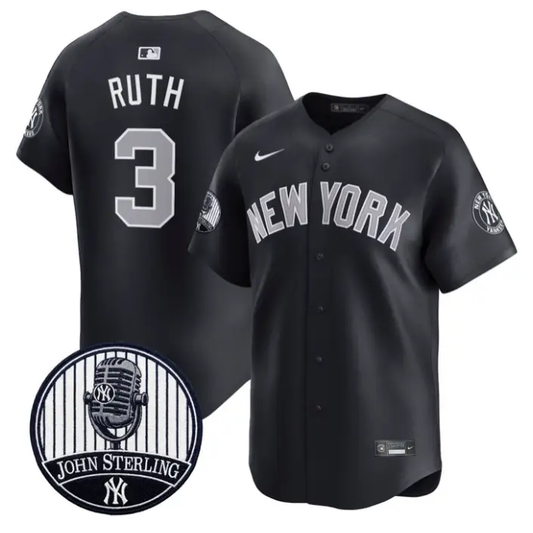 Babe Ruth Jersey #3 Yankees John Sterling Voice Tribute Stitched by My Store