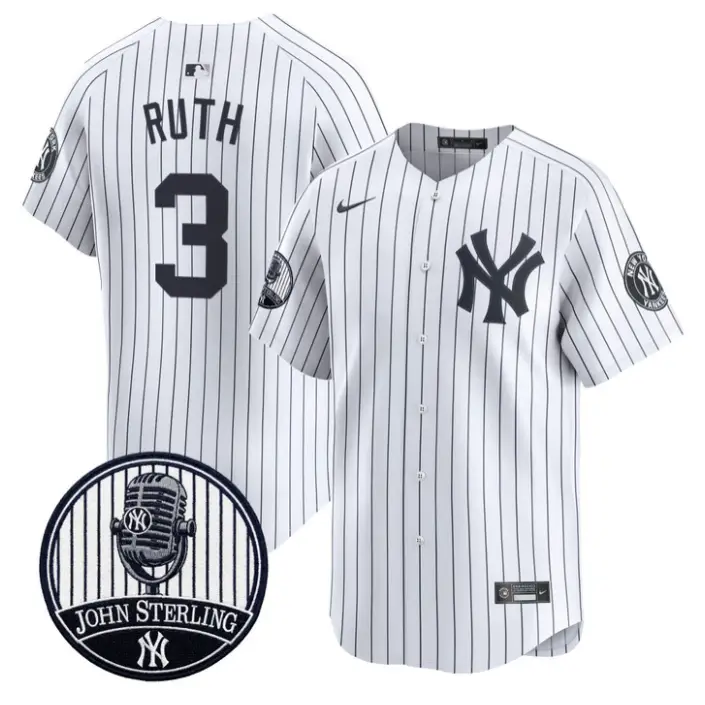 Babe Ruth Jersey #3 Yankees John Sterling Voice Tribute Stitched by My Store