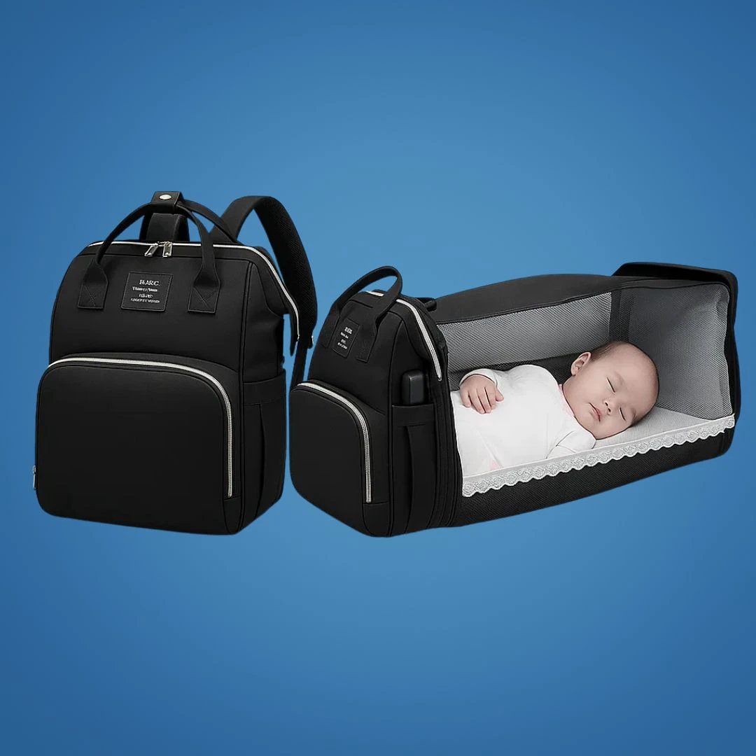 BabyVoyage | Foldable Baby Travel Cot – Waterproof Design – USB Charging Port – Ideal for On-the-Go Parents Bowlift by Bowlift
