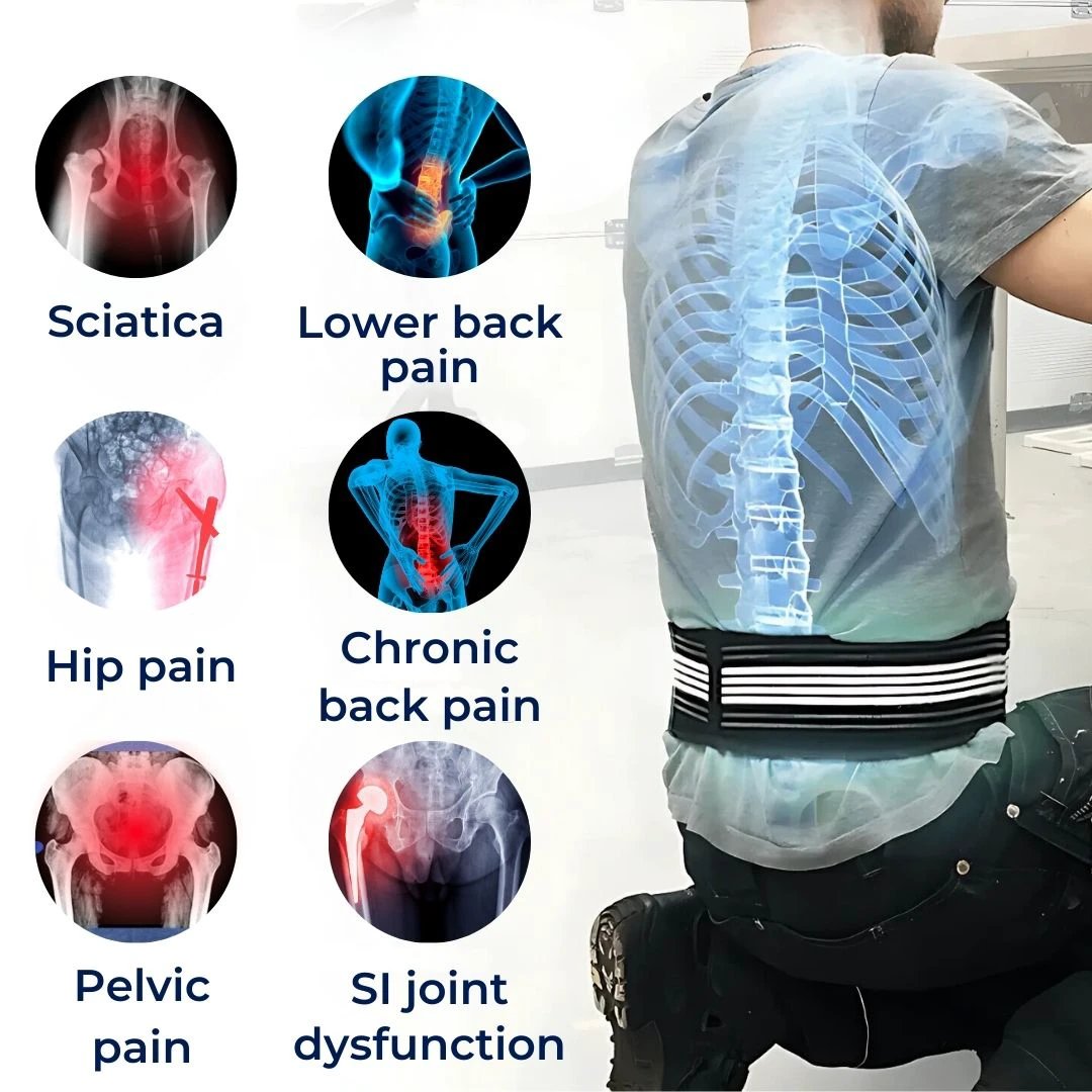 BackGuard Lumbar Support Belt | Lower Back Pain Relief - Adjustable Fit for Posture Correction - Injury Prevention - Active Use Bowlift by Bowlift