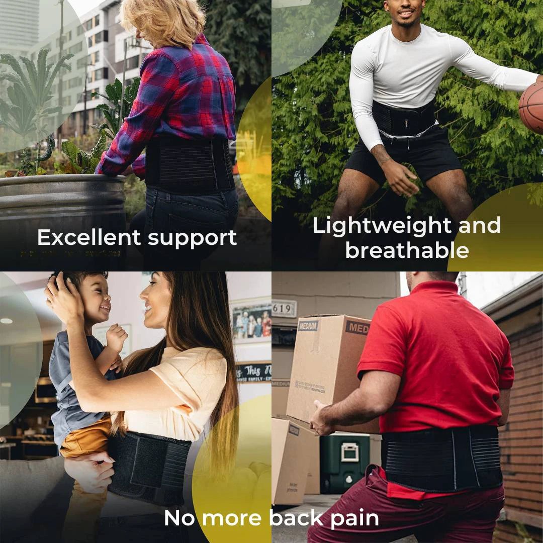 BackGuard Premium Back Pain Support Belt | Targeted Compression Relief - for Lower Back Strain - Herniated Discs and Posture Improvement Bowlift by Bowlift
