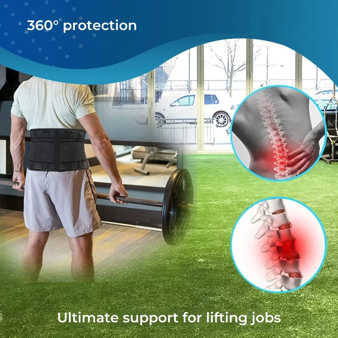 BackGuard Premium Back Pain Support Belt | Targeted Compression Relief - for Lower Back Strain - Herniated Discs and Posture Improvement Bowlift by Bowlift