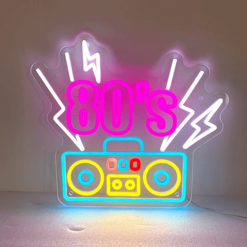 Back To The 80s Neon Light Retro Party Decor Neon Sign by Neonchics