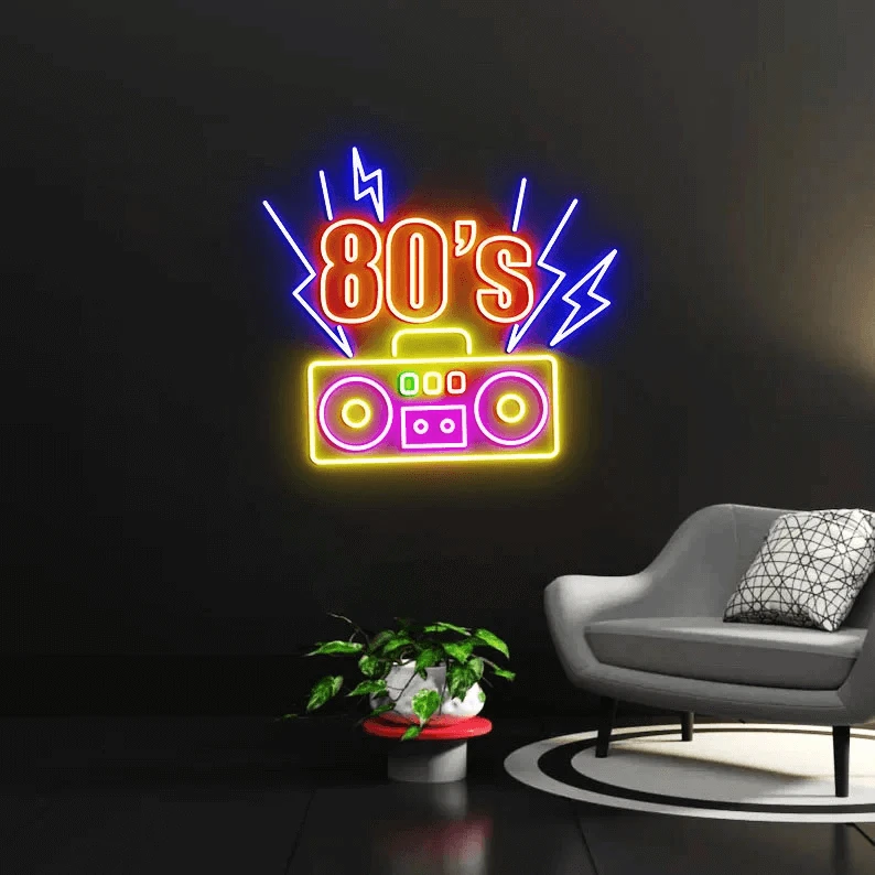 Back To The 80s Neon Light Retro Party Decor Neon Sign by Neonchics