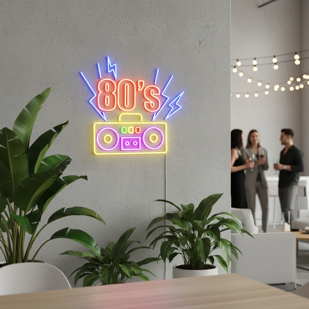 Back To The 80s Neon Light Retro Party Decor Neon Sign by Neonchics