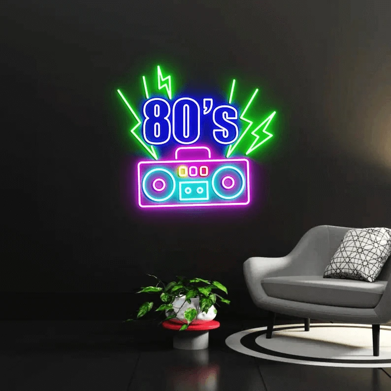 Back To The 80s Neon Light Retro Party Decor Neon Sign by Neonchics