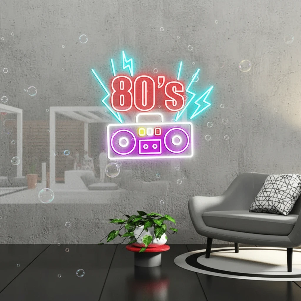 Back To The 80s Neon Light Retro Party Decor Neon Sign by Neonchics