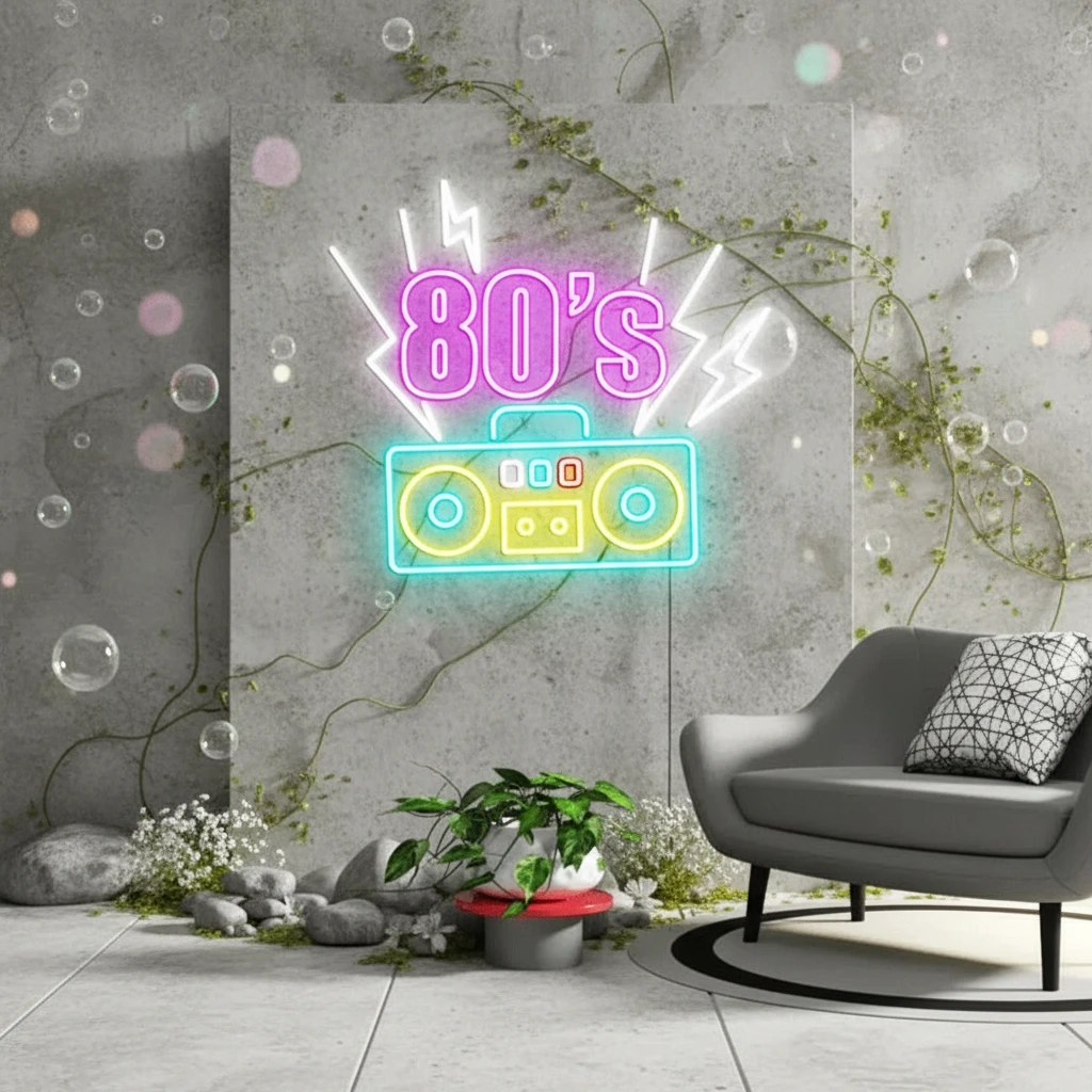 Back To The 80s Neon Light Retro Party Decor Neon Sign by Neonchics