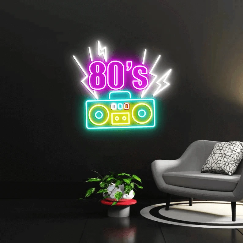 Back To The 80s Neon Light Retro Party Decor Neon Sign by Neonchics