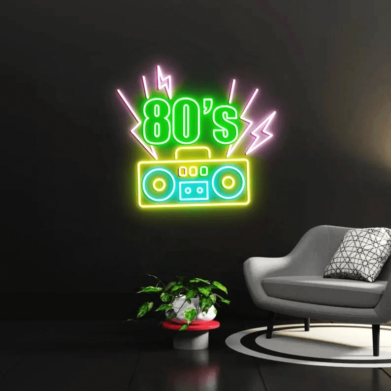 Back To The 80s Neon Light Retro Party Decor Neon Sign by Neonchics