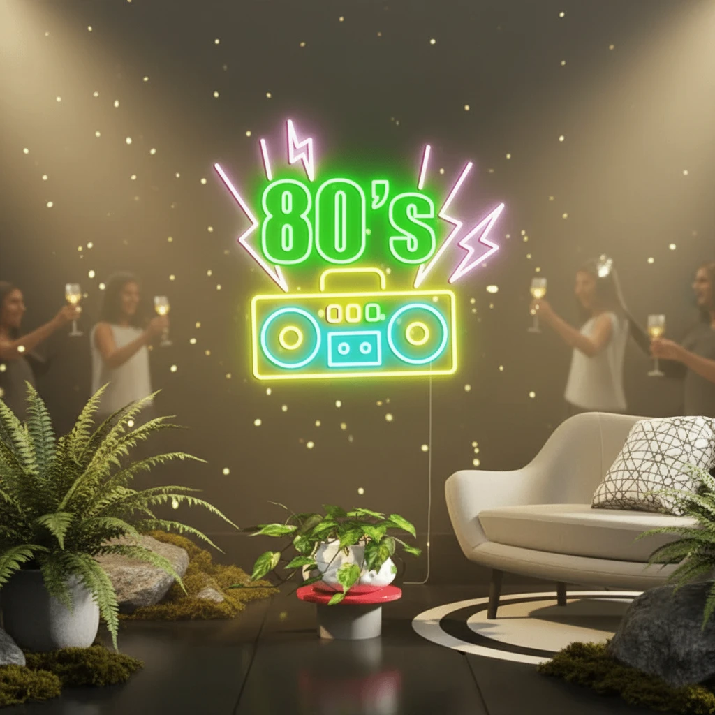 Back To The 80s Neon Light Retro Party Decor Neon Sign by Neonchics