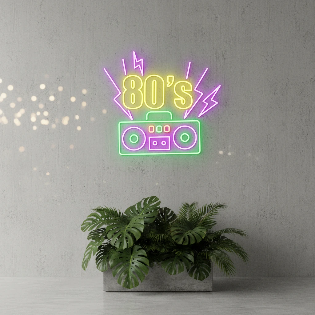 Back To The 80s Neon Light Retro Party Decor Neon Sign by Neonchics