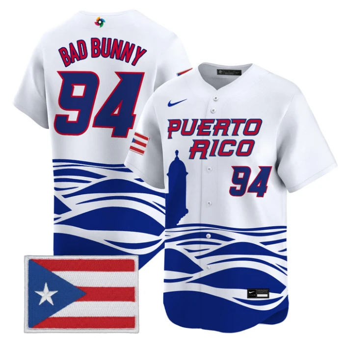 Bad Bunny Jersey #94 Puerto Rico World Baseball Classic 2026 Stitched by My Store