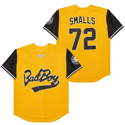 Badboy #72 Smalls Movie Baseball Jersey Yellow by My Store