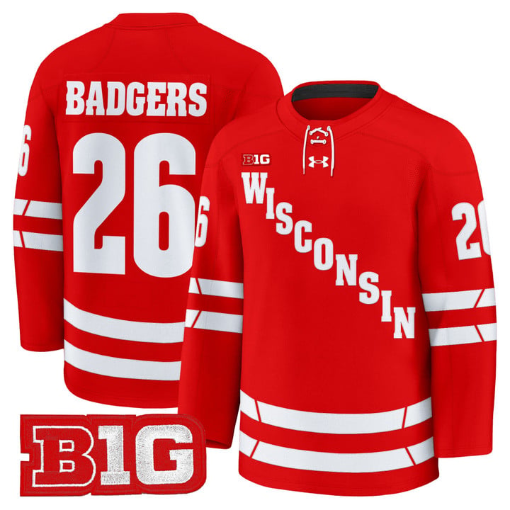 Badgers Jersey #26 Wisconsin Badgers 2025-26 Premium Stitched by Hockey David