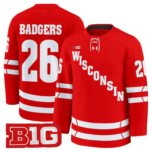 Badgers Jersey #26 Wisconsin Badgers 2025-26 Premium Stitched by Hockey David