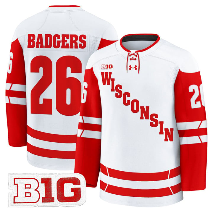 Badgers Jersey #26 Wisconsin Badgers 2025-26 Premium Stitched by Hockey David