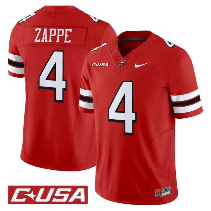 Bailey Zappe Jersey #4 Western Kentucky Hilltoppers 2025 Stitched by My Store NCAA Football Jerseys