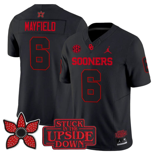 Baker Mayfield Jersey #6 Oklahoma Sooners Stranger Things Edition Vapor Stitched by My Store NCAA Football Jerseys