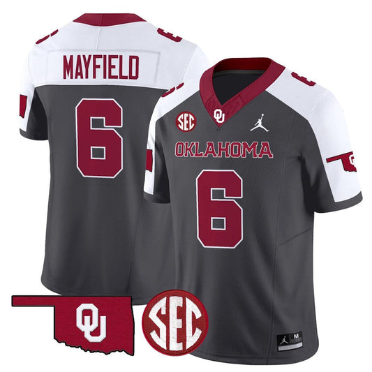 Baker Mayfield Jersey #6 Oklahoma Sooners 2025 Limited Stitched Special by My Store NCAA Football Jerseys