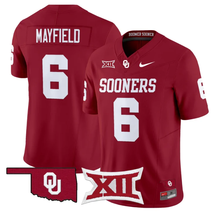 Baker Mayfield Jersey #6 Oklahoma Sooners Vapor Limited Stitched by My Store NCAA Football Jerseys