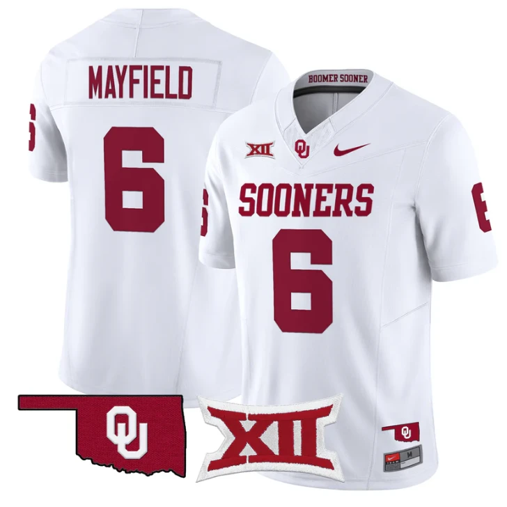 Baker Mayfield Jersey #6 Oklahoma Sooners Vapor Limited Stitched by My Store NCAA Football Jerseys