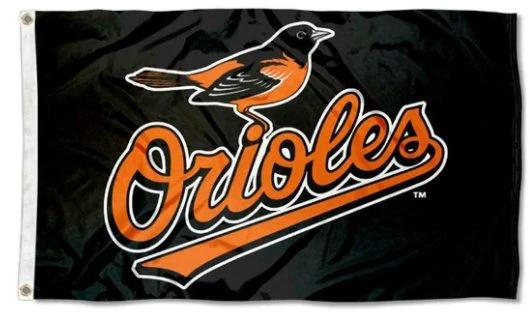 Baltimore Orioles Black flag 3X5Ft Banner USA Polyester with Brass Grommets by flagsjustdoit