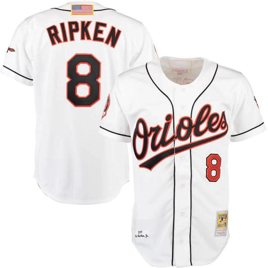 Baltimore Orioles Cal Ripken Jr White 2001 Throwback Jersey by My Store